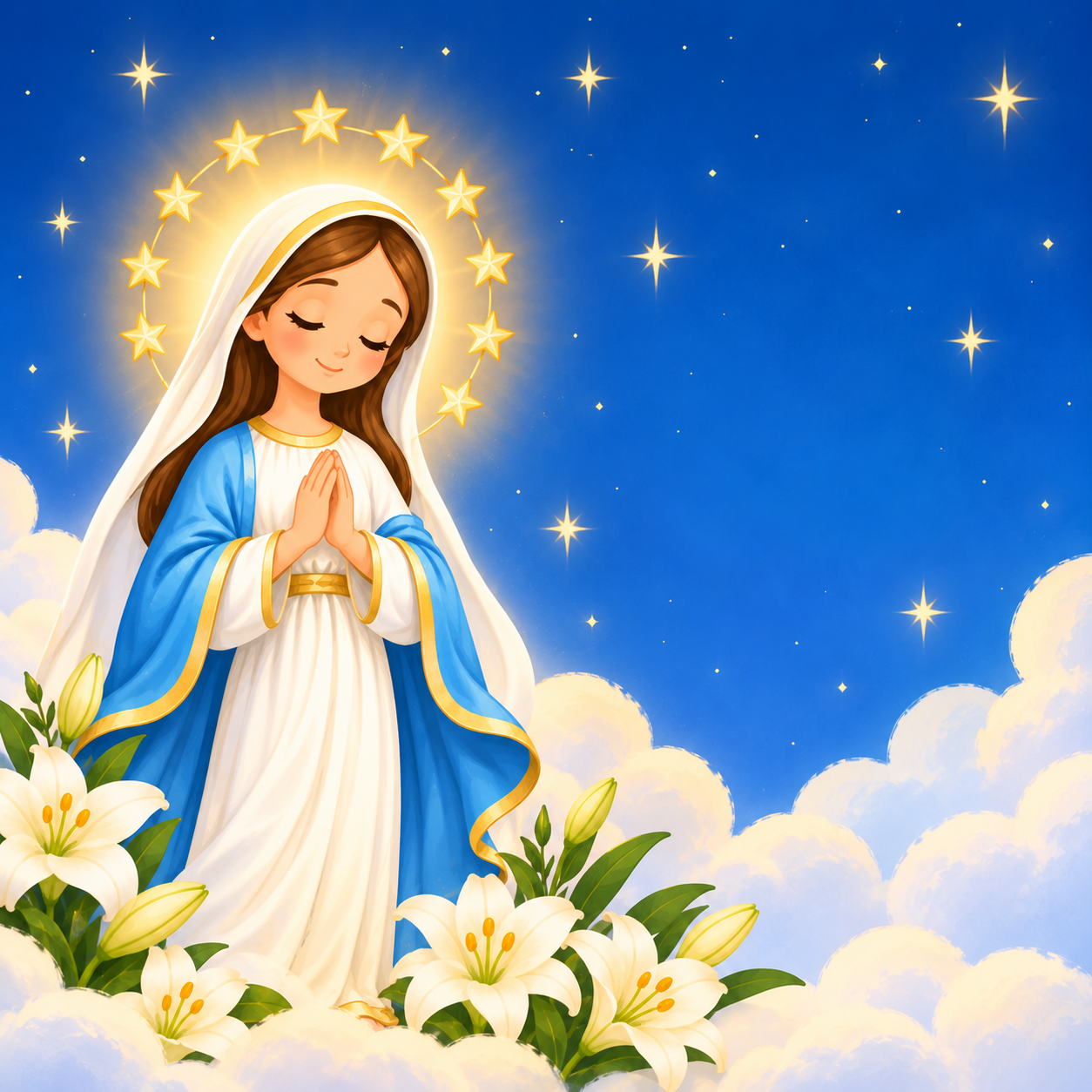 Mary beneath a starry halo for the Solemnity of the Immaculate Conception